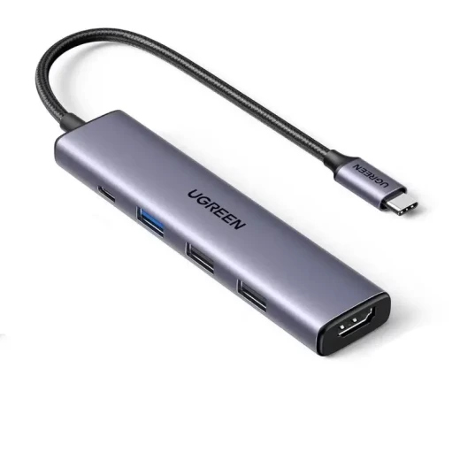 محول يو جرين متعدد الوظائف USB-C CM136 5 في 1 منفذ HDMI 4K 30 هرتز رمادي محول يو جرين متعدد الوظائف USB-C CM136 5 في 1 منفذ HDMI 4K 30 هرتز رمادي